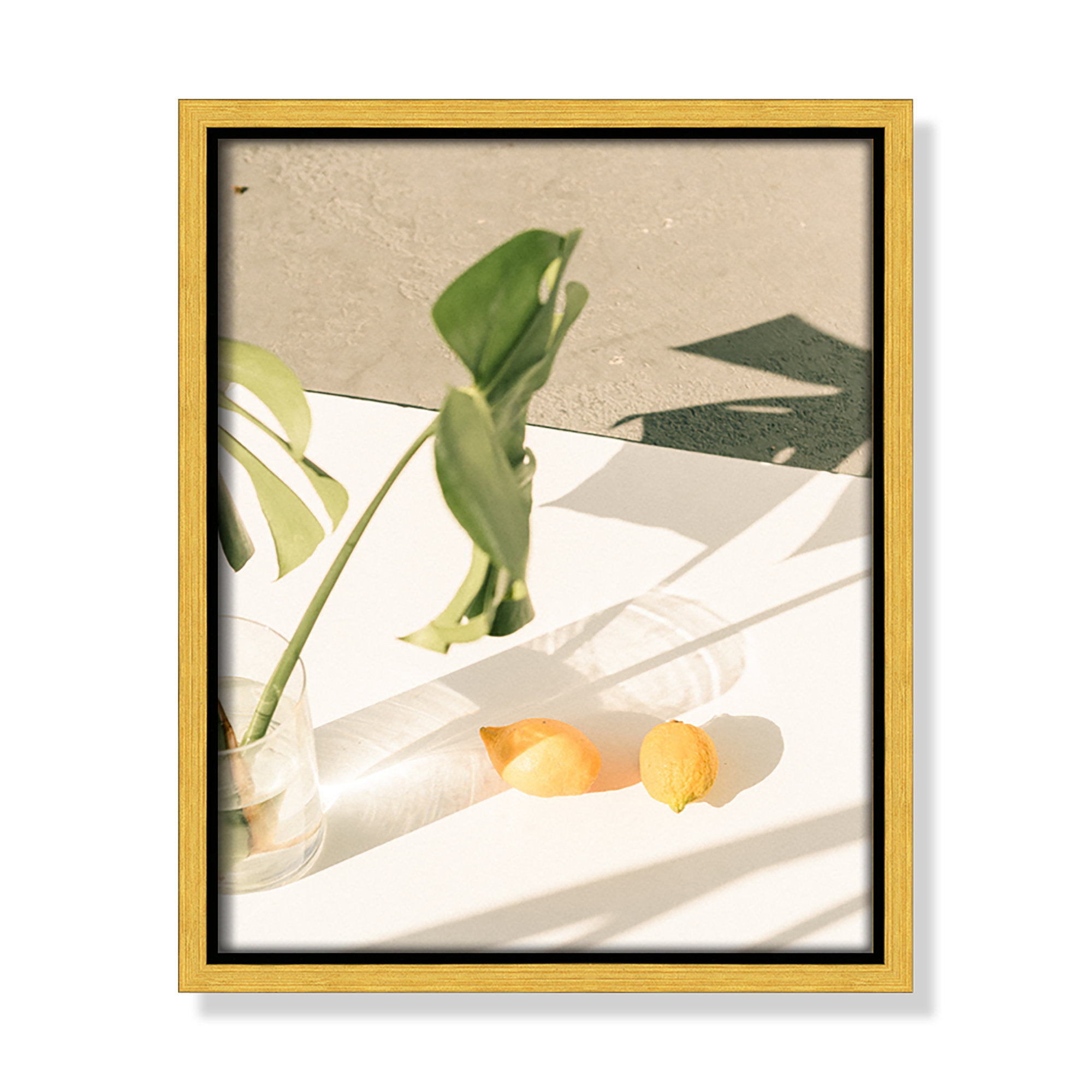 Citrus & Palms by Chandra Oh, 11.5'' H x 9.5'' W x 2'' D, Gold Framed
