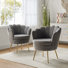 Fauteuil demi-tonneau en velours 30 po Hendrix