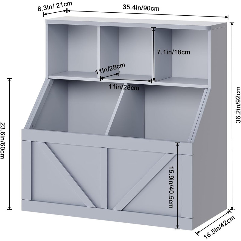 91.9cm H x 89.9cm W Book Cabinet Bookcase