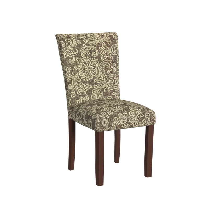 Chaise parsons rembourrée Michaelson , Brun, Mélange de polyester brun floral