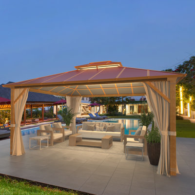 14 Ft. W x 12 Ft. D Aluminum Patio Gazebo