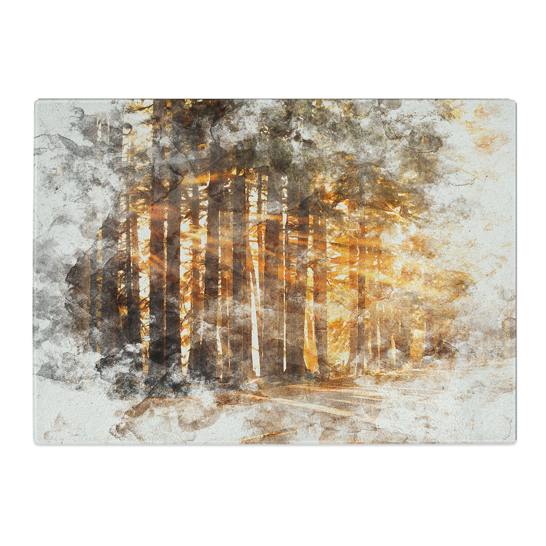 Tempered Glass Sunlight Through the Forest Chopping Board