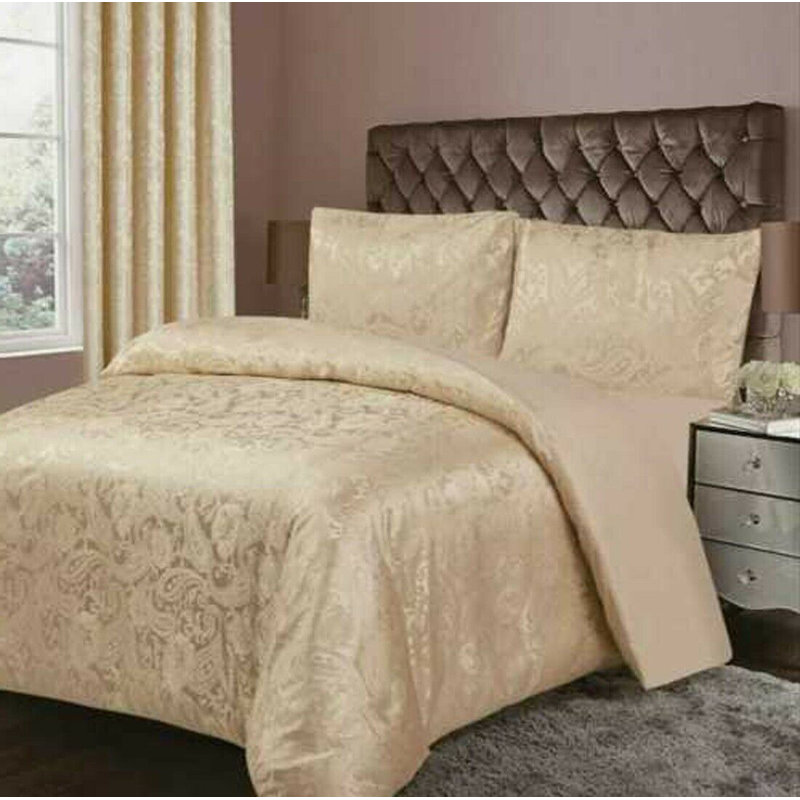 Diep Polyester Paisley Duvet Cover Set with Pillowcases, Beige, Double - 2 Standard Pillowcases