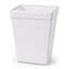 White Tufted Leather Bin