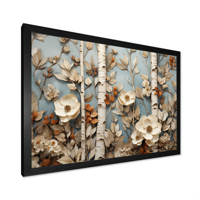 «White American Basswood Forest Colage», art mural arbre