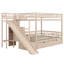 Lit superposé avec glissière et escalier de rangement, lit superposé en bois avec 2 tiroirs, lit mezzanine en bois avec garde-corps-2079213225
