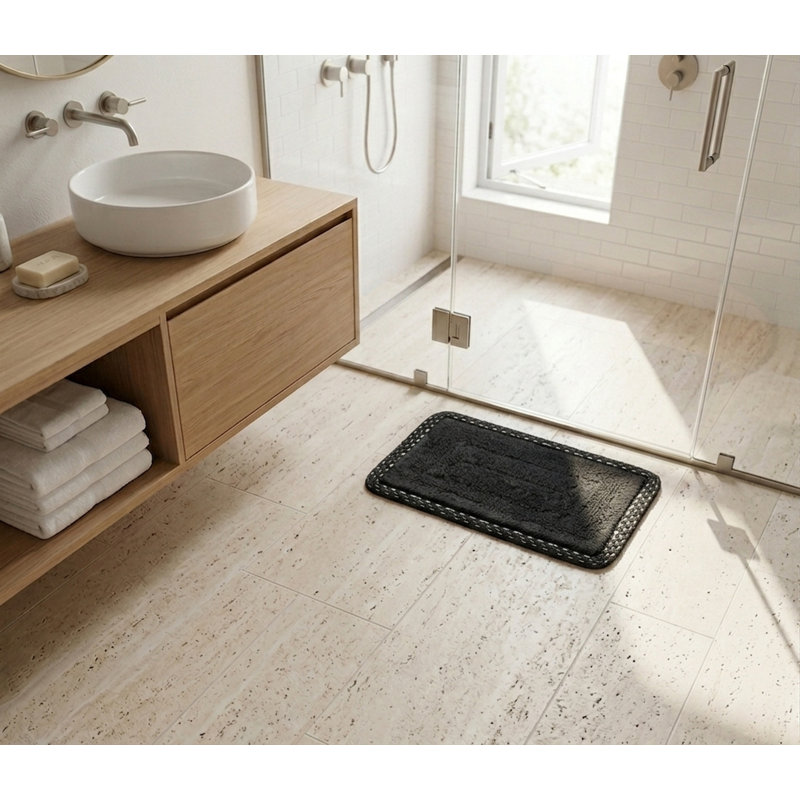 Tapis pour salle de bain Adiraica, Noir