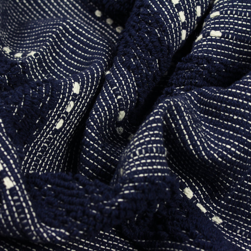 Cotton No Pattern Blanket/Throw, Navy