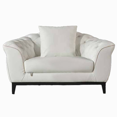 Fauteuil en cuir blanc italien American Eagle Design EK093