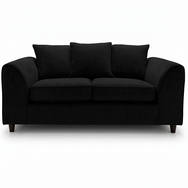 2 Seater Chenille Sofa, Black