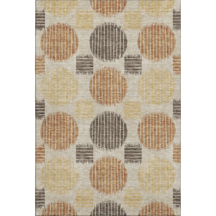 Premium Machine Washable Prisco Tan Rug