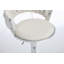 Ensemble de 2 tabourets de bar, avec repose-pieds chromé et base pivotante à hauteur réglable en velours + tabouret de bar simple à pieds chromés - Crème-767959185
