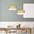 13"W Pagano Gold Metal and White Fabric Drum Pendant Light