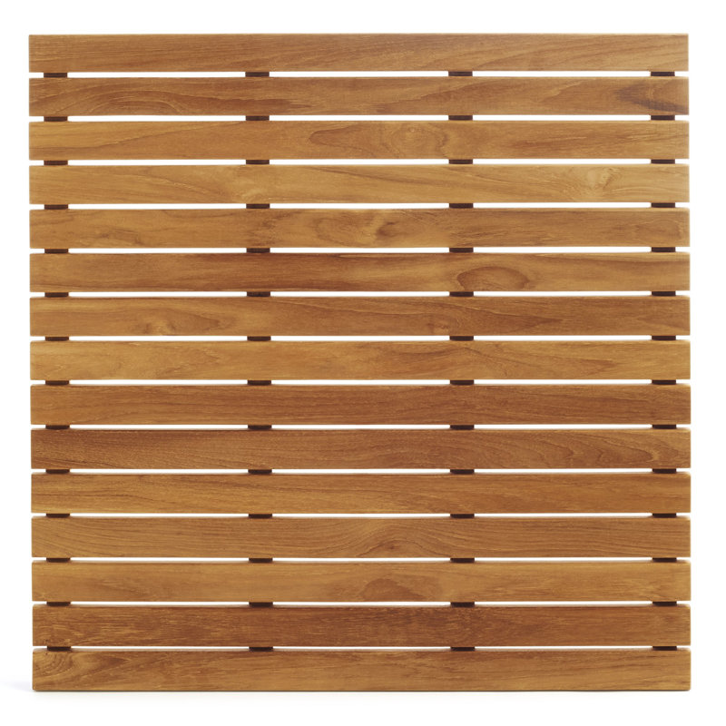 Solid Wood Shower Mat, 1.5" H x 30" W x 30" L