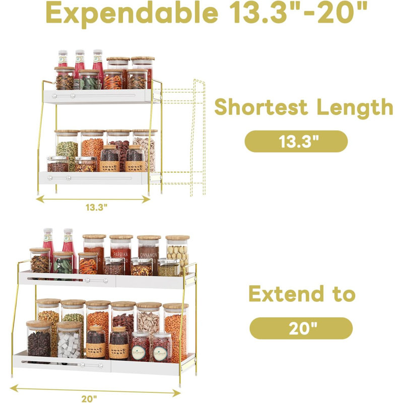 Expandable Spice Rack Organizer for Cabinet