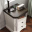 Table de chevet avec station de charge: table de chevet de 25 po avec 2 tiroirs, USB, type C, prise de courant, table de chevet de ferme pour chambre à coucher, salon