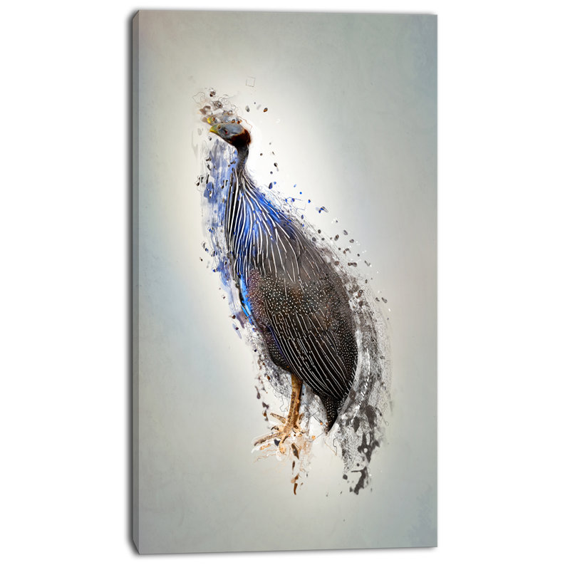 « guinée poules abstract design », impression sur toile tendue, H 32 po x l 16 po x P 1 po