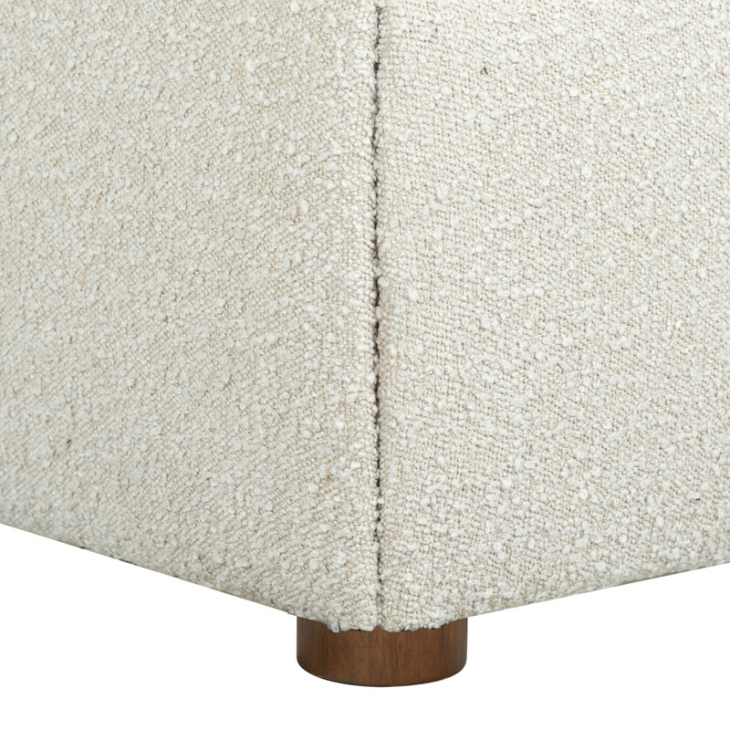 Callahan Upholstered Bed, Light Beige Boucle, Twin