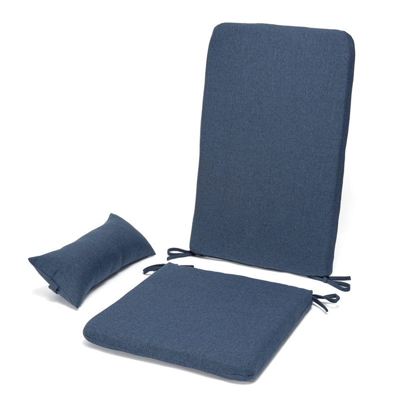 Indoor And Outdoor Patio Rocking Chair Cushion Set, Indigo Polyester