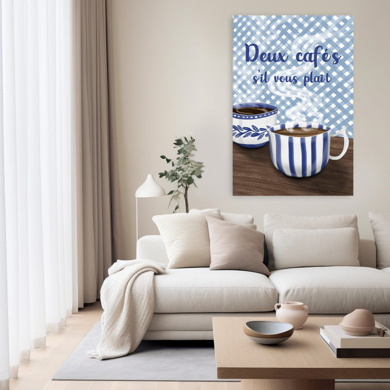 Two French Coffees by EMELIEmaria - Wrapped Canvas Print, 152.4 cm H x 101.6 cm W