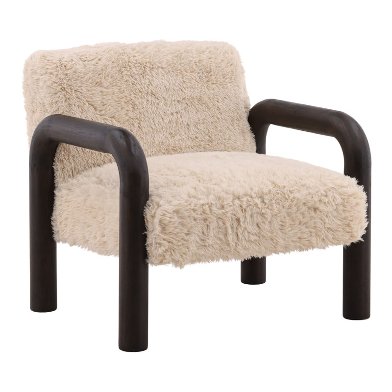 Johnson Faux Fur Occasional Chair, Sand, Sand