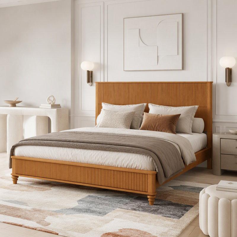 Solid Wood Bed Frame, King