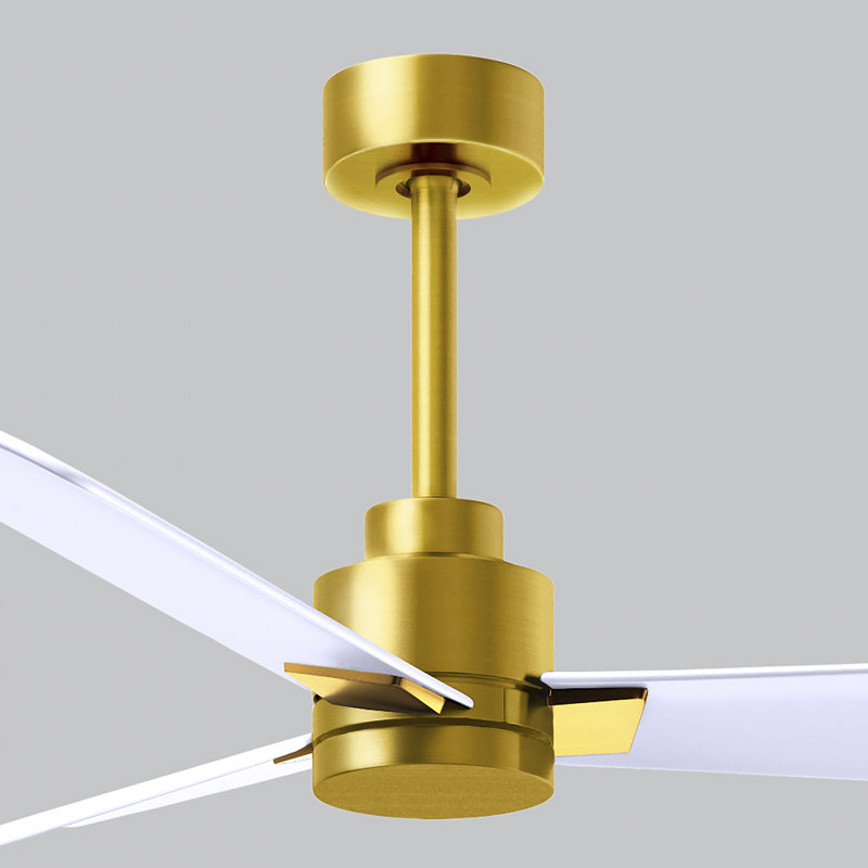 Alessandra 42'' Ceiling Fan, Matte White, Brushed Brass