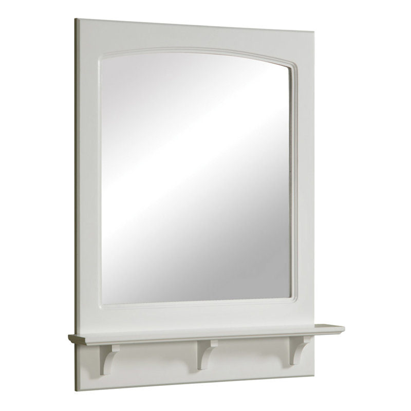 Searle Wood Wall Mirror with Shelves, 31" x 23.75"
