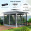 Abri escamotable 12 'x 12' avec filet, gris-123555739