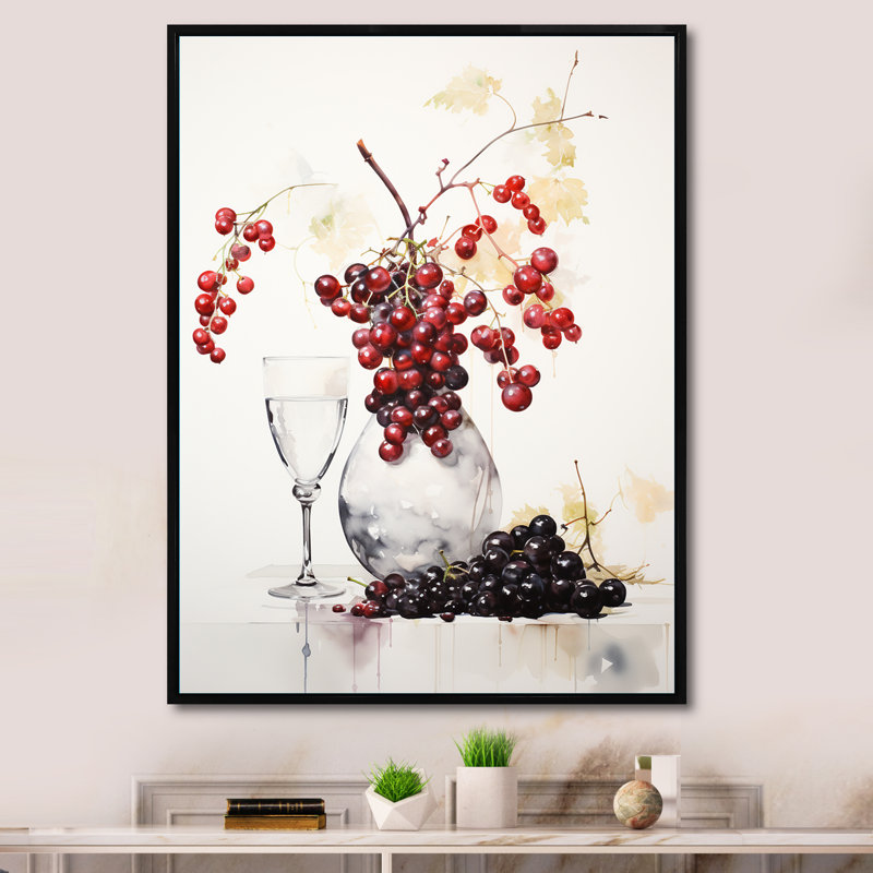 Macclemmy " Red Minimalism Elegance In Pottery I ", Black Floater Framed, 44" H x 34" W x 1.5" D