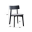 Ensemble de salle à manger compact 3 pièces, table en bois noir et deux chaises rembourrées grises