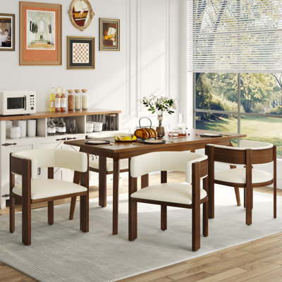Chaise avec accoudoirs, ensemble de 2 chaises en tonneau, chaise rembourrée à dossier incurvé avec structure en bois pour salle à manger Kicken