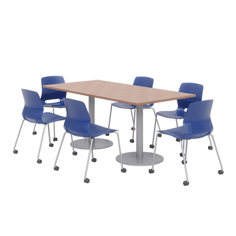 Ensemble de table de salle à manger rectangulaire 72 "et chaise, Marine, Rivière cerise