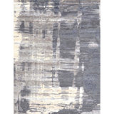 Hand Woven Silk and Wool Abstract Area Rug