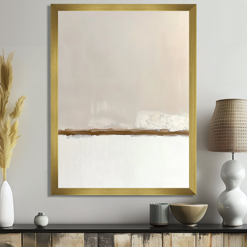 «Gold White Shadow Lines Abstract», impression sur toile encadrée minimaliste, art mural minimaliste doré, H 20 po x l 12 po