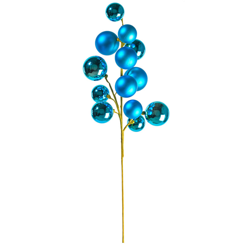  30" Turquoise Ball Ornament Spray., Turquoise