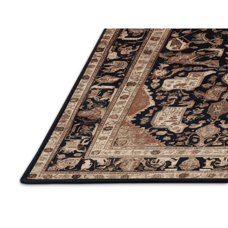 Tapis brun lavable à la machine, Rectangle 7 pi x 9 pi