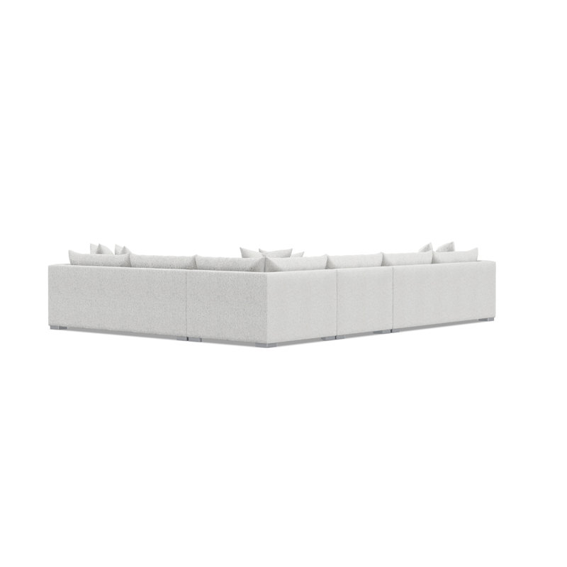 Sectional, Cream Polyester, 32.5" H x 157" W x 120.5" D