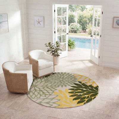 Tapis intérieur / extérieur floral Amellia