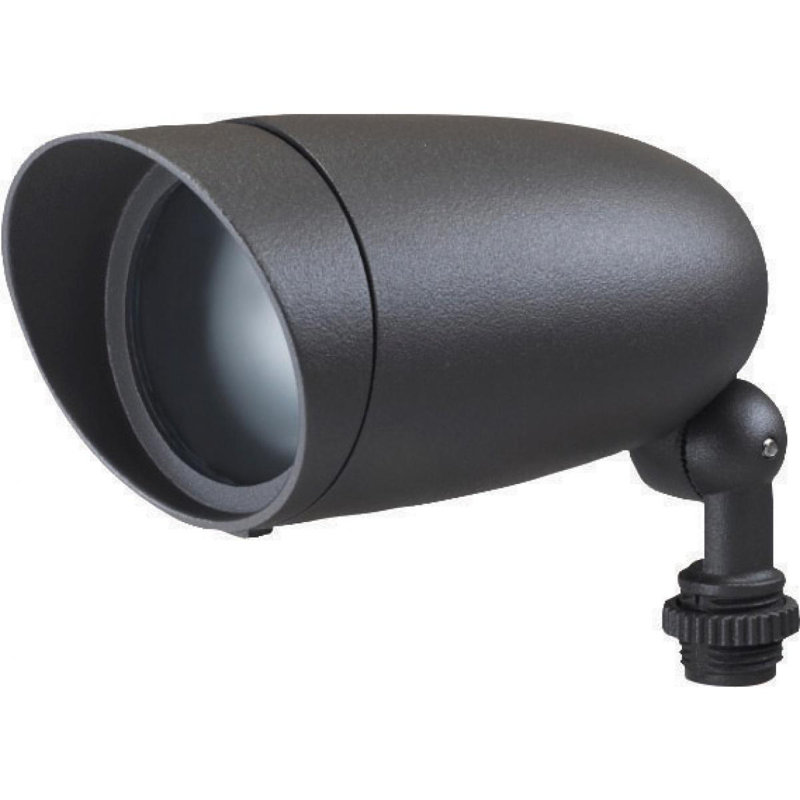 Projecteur de paysage à DEL intégré en métal 60 degrés Nuvo, H 3,25 po x l 2,56 po x P 5,50 po, 6 W, Gris foncé