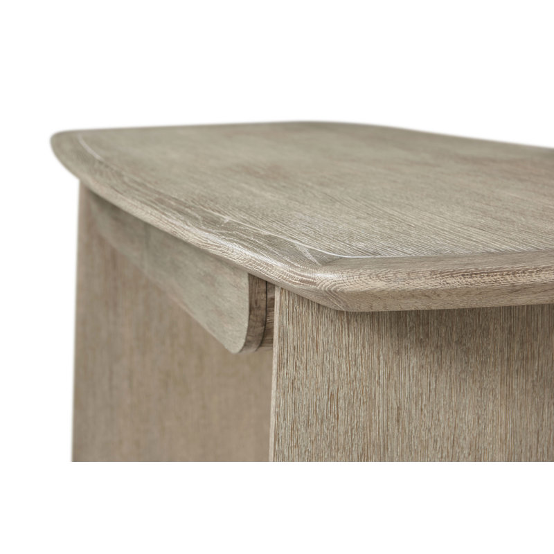 Repose Solid Wood Writing Desk, Gray Oak