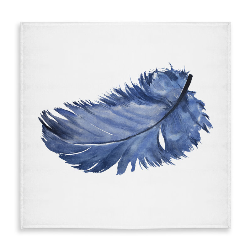 Blue Bohemian Tablecloth | Watercolor Feather Home Decor