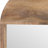 Mirror Mango Wood and Glass Arched Boho Design 34"x18"x1" Brown with Carved Woodgrain Texture for Home Office Bedroom Living Room Wall Decor Vertical Hanging Oval Frame Rustic Finish.