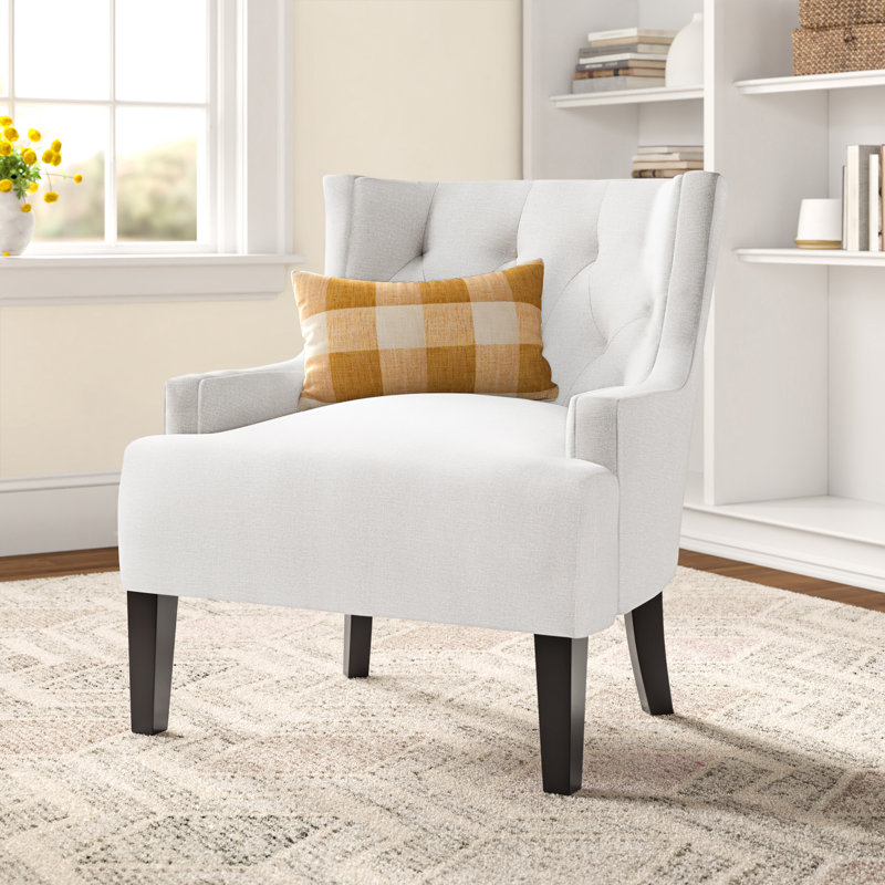 Barwood Upholstered Wingback Chair, White