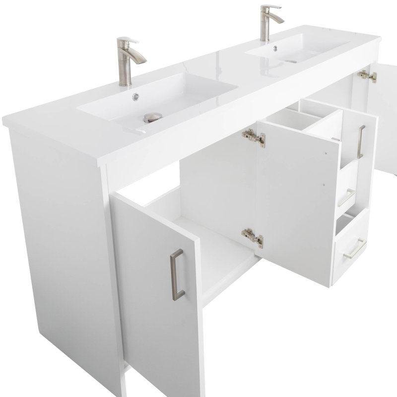 Ensemble de meuble-lavabo autoportant 72 po Ivoryana, Blanc