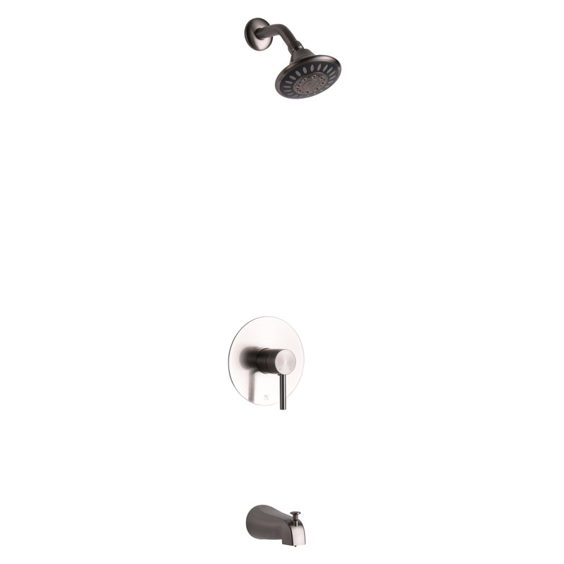 Robinet de baignoire et douche à inverseur avec garniture Reynoldsburg, Nickel brossé