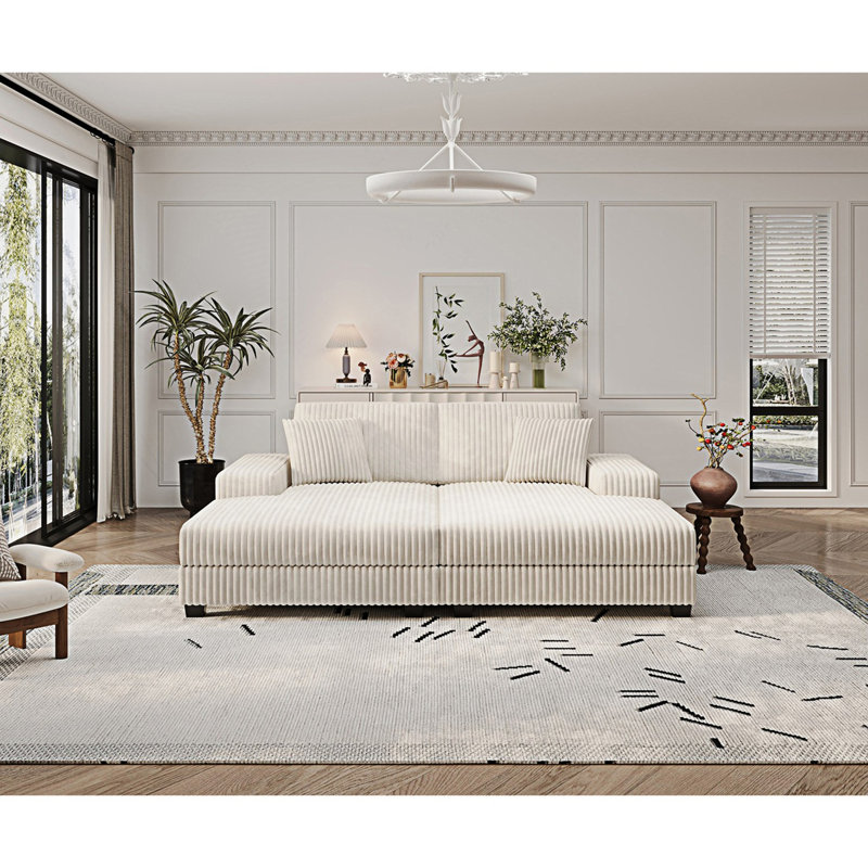 Canapé convertible, canapé-lit moderne moelleux, Beige