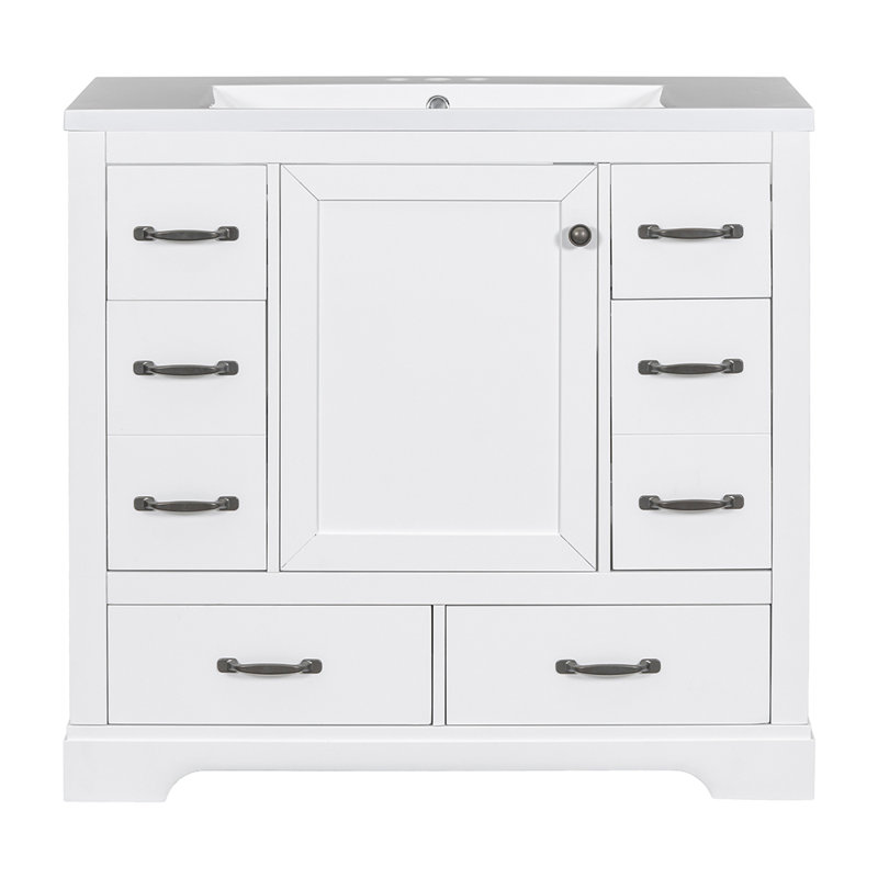 Ensemble de meuble-lavabo avec six tiroirs pour salle de bain