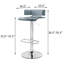 Tabouret pivotant réglable en métal avec revêtement gris et siège confortable en plastique à mouvement moderne
