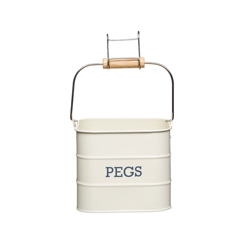 Living Nostalgia Metal Laundry Bin, Cream